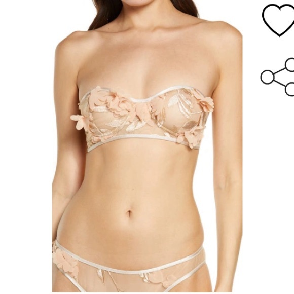 Sadie Floral Appliqué Strapless Underwire Balconette Bra & Jean Appliqué Bikini - Picture 4 of 10
